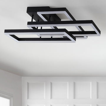 Turing 28" Geometric Integrated LED Metal Flush Mount - JONATHAN Y